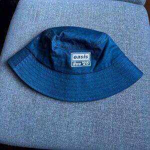RARE Oasis Live ‘25 Tour Embroidered Logo Bucket Hat | Blue | One Size Fits All